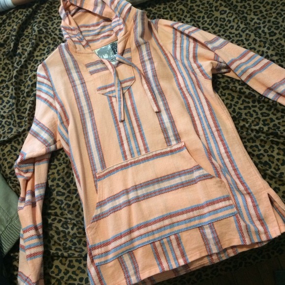 Hooded sweater like poncho