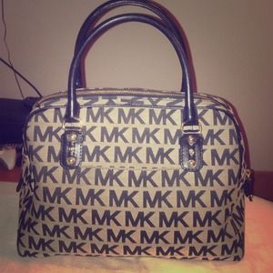 Michael Kors Signature Black and Gray Satchel