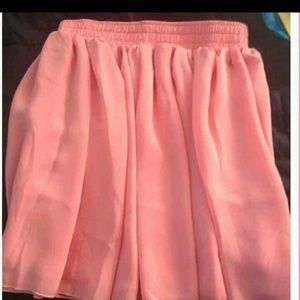 pink chiffon skirt