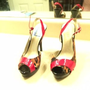 Red, Black and Leopard print Shoes