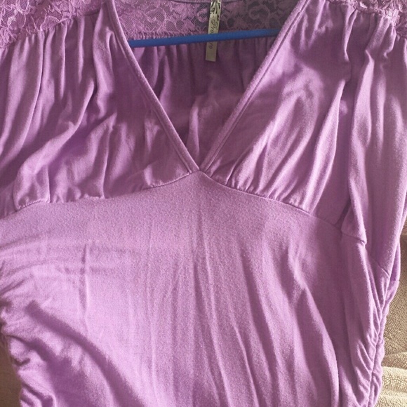 Light purple top with lace