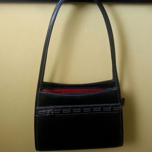 Tall black handbag