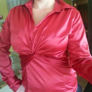 Red dress top.