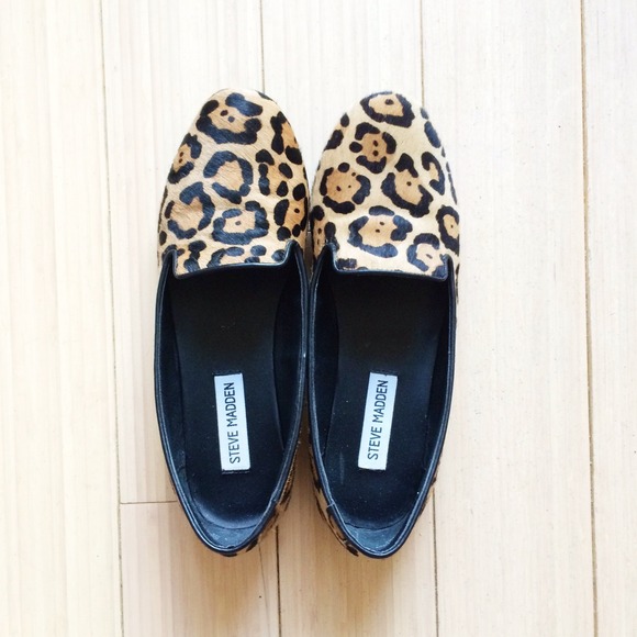 Steve Madden Leopard Print Pony Hair Loafers