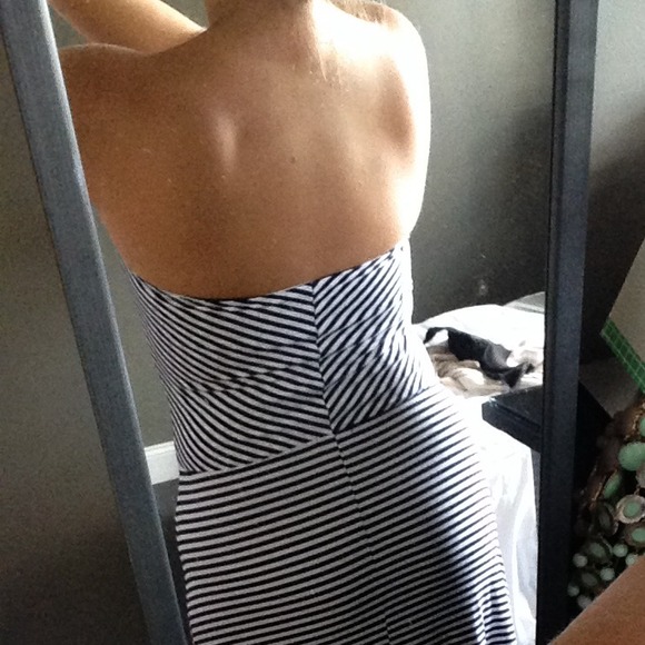 Navy and White Striped 4-in-1 Maxi Dress - Picture 4 of 4