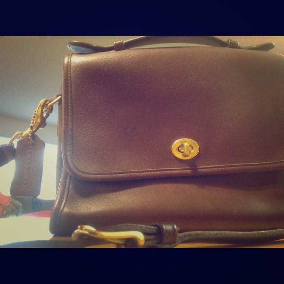 Vintage Brown Leather Coach handbag