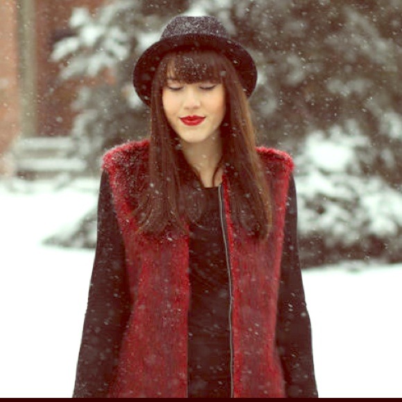 Red fur vest