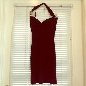 Black bodycon halter dress