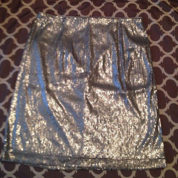 Silver sequin skirt