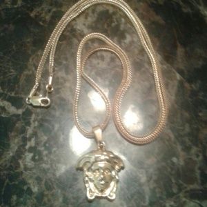 Authentic 18K Versace Medusa Head Gold Chain