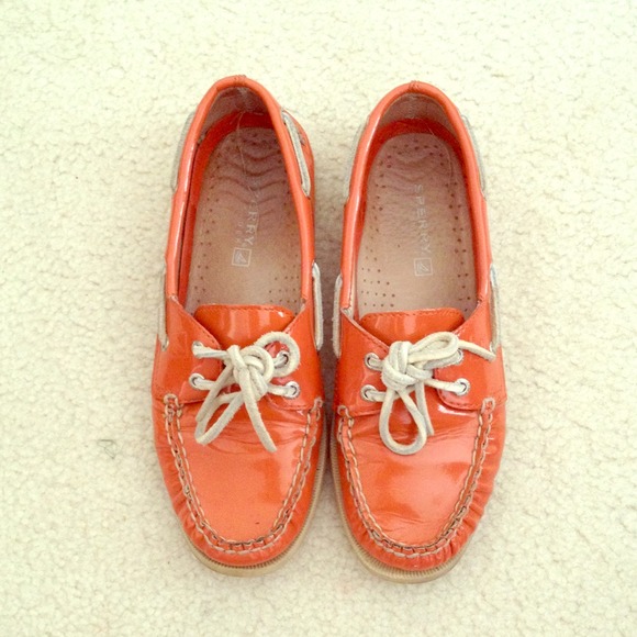 Sperry Orange Patent Shoes