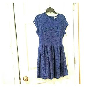 Blue Lace Dress. Size 14. NWT