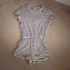 A striped cotton romper