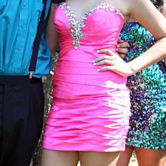 Bubble gum pink homecoming dress