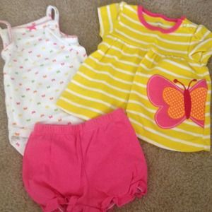 🌺2 3 piece outfits and one baby girl dress 🌺