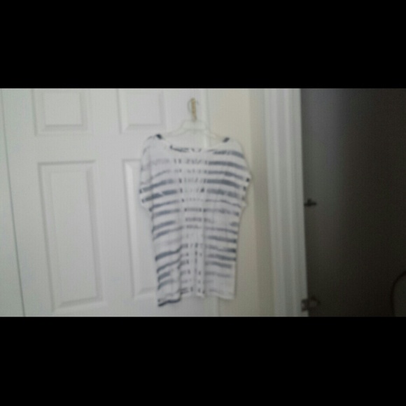 Tye dye navy & white striped tee