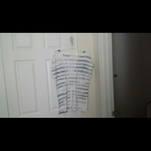 Tye dye navy & white striped tee