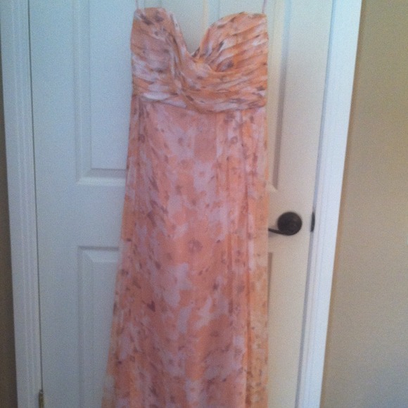 Blush Coral Peach Amsale Long Formal Gown SOLD - Picture 2 of 3