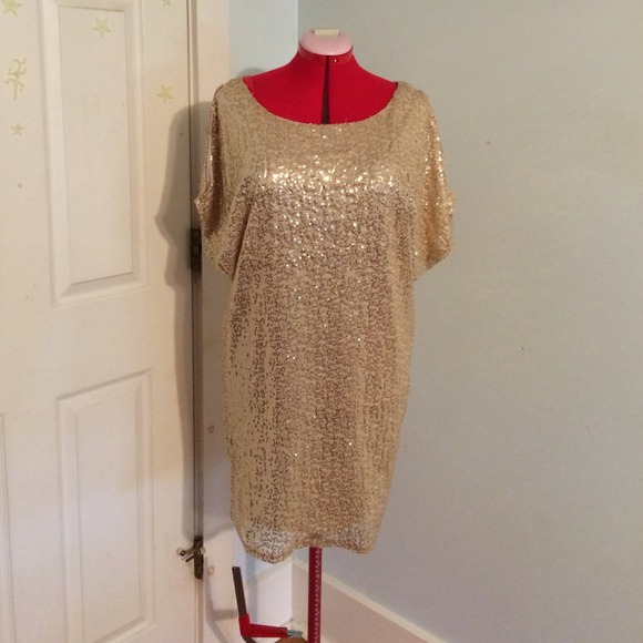 Sequin Hearts Dresses & Skirts - Gold Sequin Sheath Dress