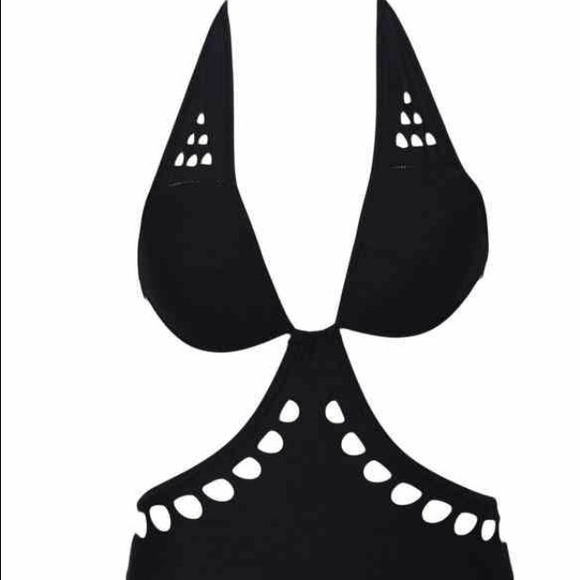 Black cut-out swimsuit