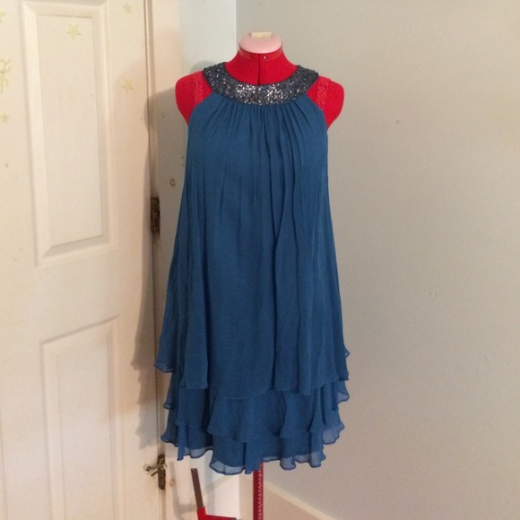 Blue Silk Maggy London Dress