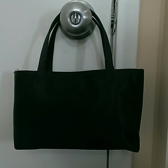 Black satin purse