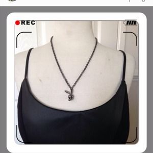 NWOT gunmetal playboy necklace