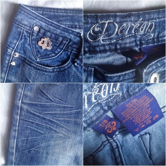 SOLD! DERÉON | Dark Blue Rhinestones Skinny Jeans - Picture 3 of 4
