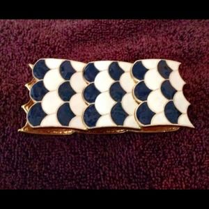 navy scalloped bracelet