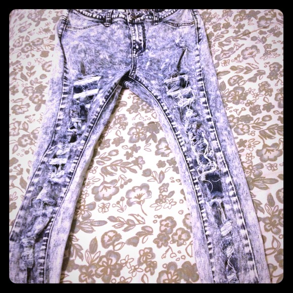 Ripped jeans.