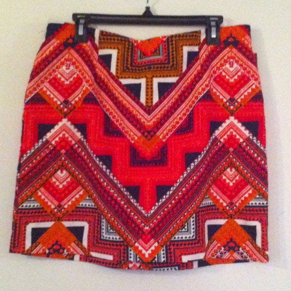 Merona Dresses & Skirts - Hot pink Aztec design high waist skirt