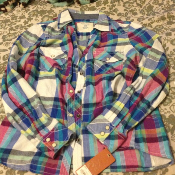 Button up plaid Top