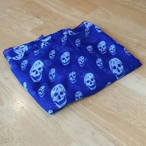 White Skull Print Scarf