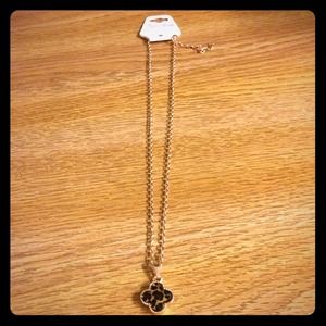 Cheetah/leopard print clover necklace