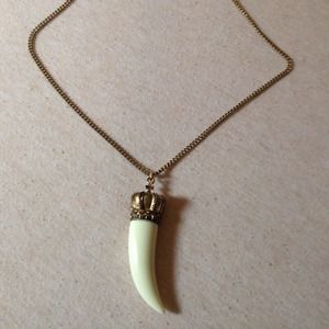 Womens Necklace Creme Gold Colored