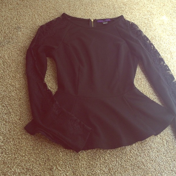 Black peplum shirt