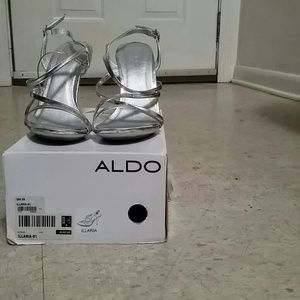 Silver strapped heels