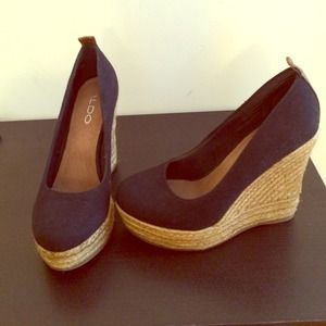 Aldo black wedges size 36