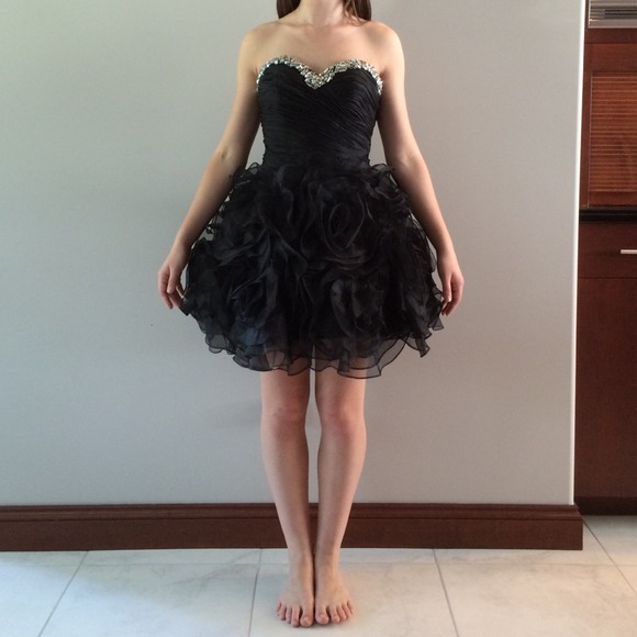 Black homecoming, prom, formal dress