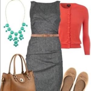 Grey sheath dress perfect for work!!
