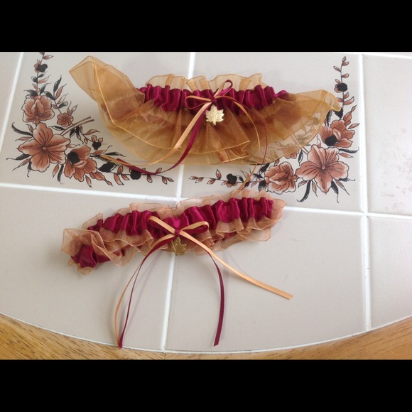 $65  OBO Two gold and burgundy garter