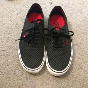 Black and red Vans