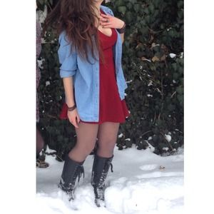 Cute red backless dress