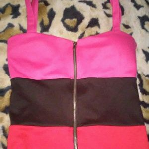 Stipped tank (Pink/Black/Red)