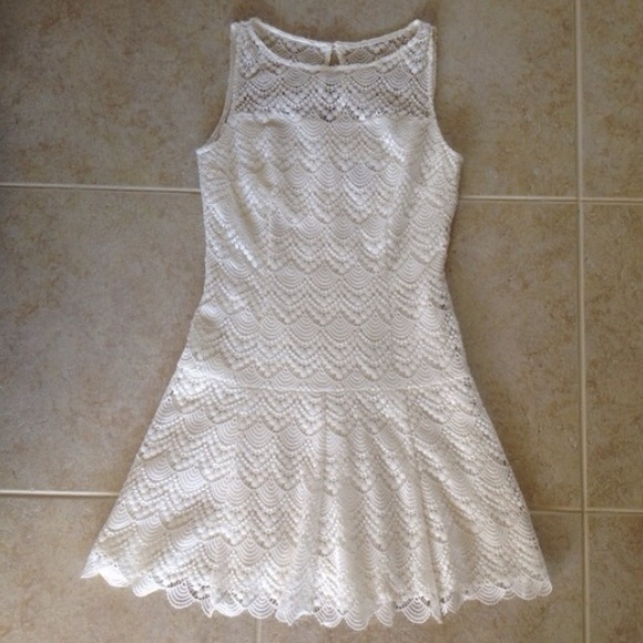 White House Black Market Lace Overlay Dress
