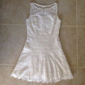 White House Black Market Lace Overlay Dress