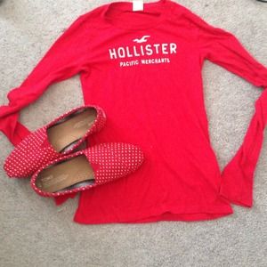 Red Hollister long sleeved shirt