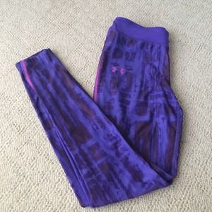 Purple under armour fitted cold gear pants