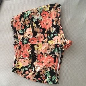 high waisted floral shorts