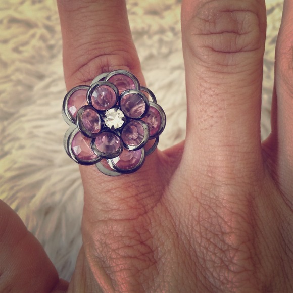 Pink Stone Flower Ring